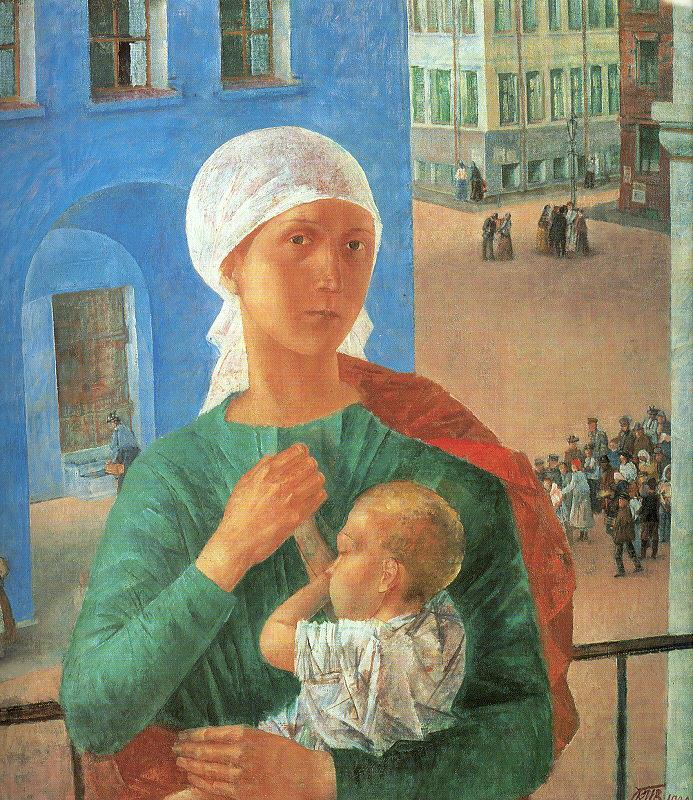 Petrov-Vodkin, Kozma The Year 1918 in Petrograd Norge oil painting art